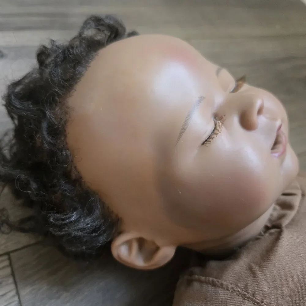 Ashton Drake Reborn Doll Marissa May Black Curly Hair Sleeping Vinyl 18